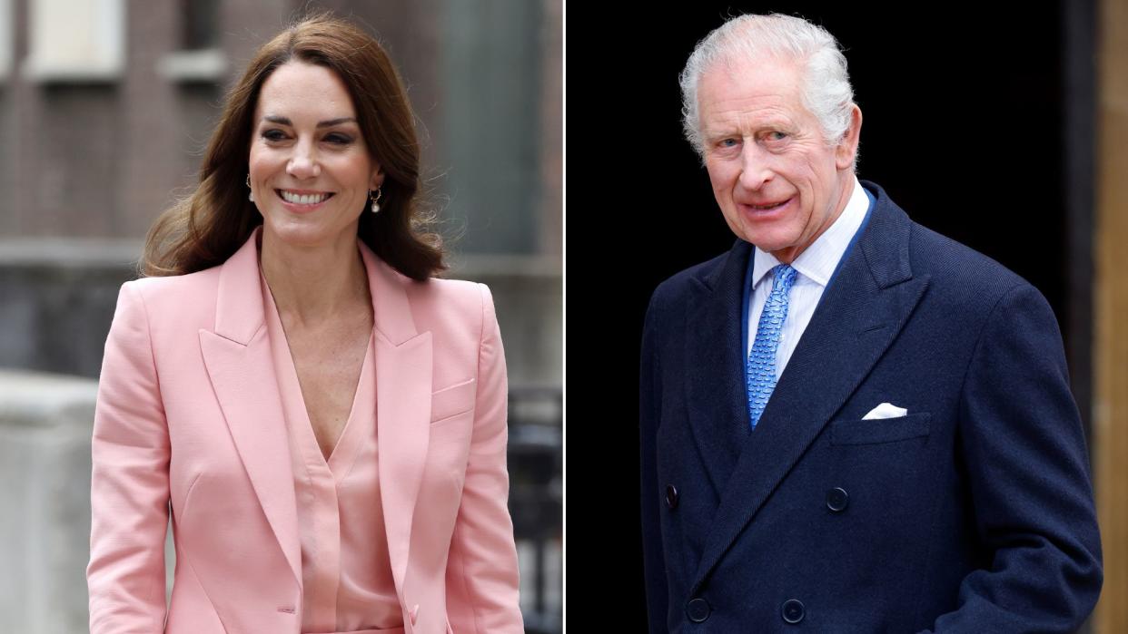  Composite of Kate Middleton at the Foundling Museum in 2023 and King Charles on Easter Sunday in 2024. 