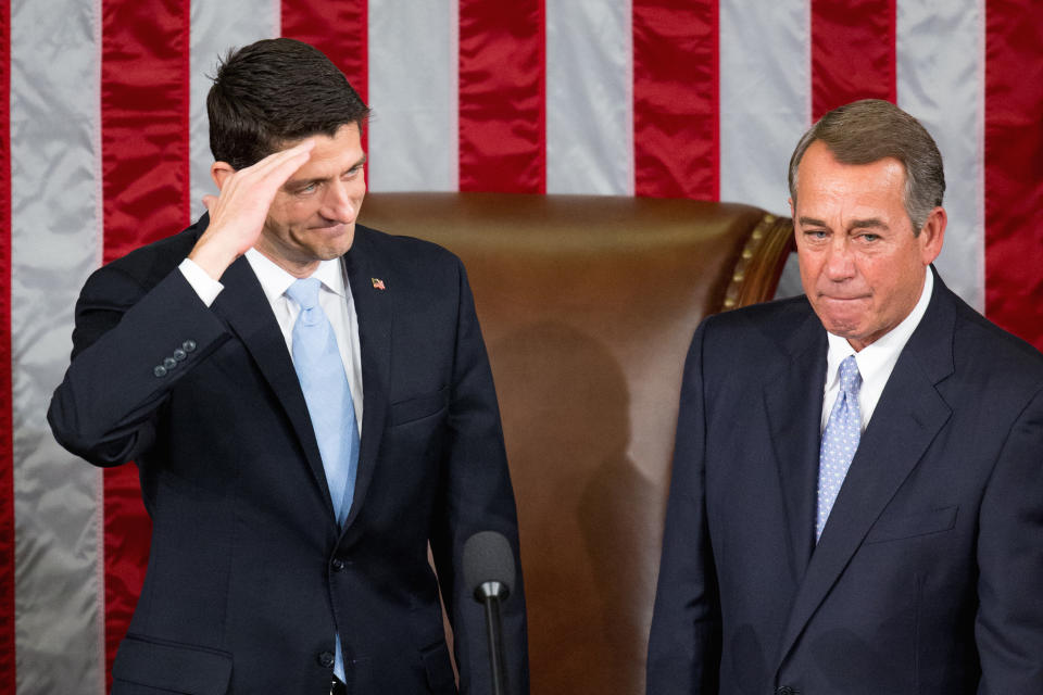 John Boehner, right, with his successor Rep. Paul Ryan