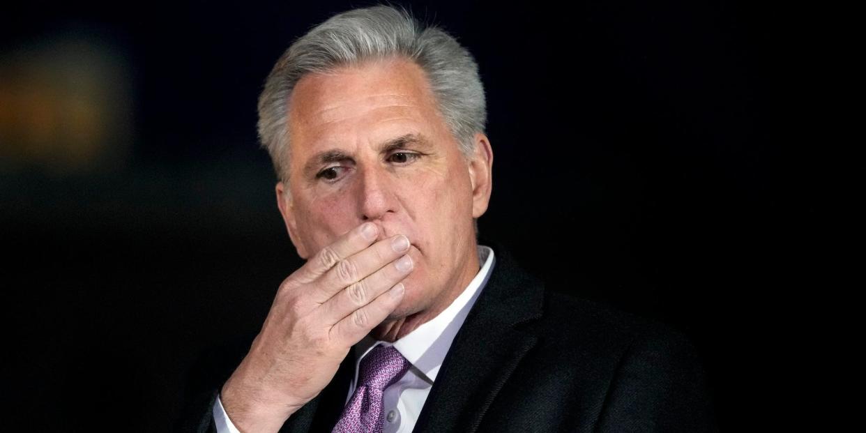 House Minority Leader Kevin McCarthy at the annual Capitol Christmas tree lighting ceremony at the US Capitol on December 01, 2021.