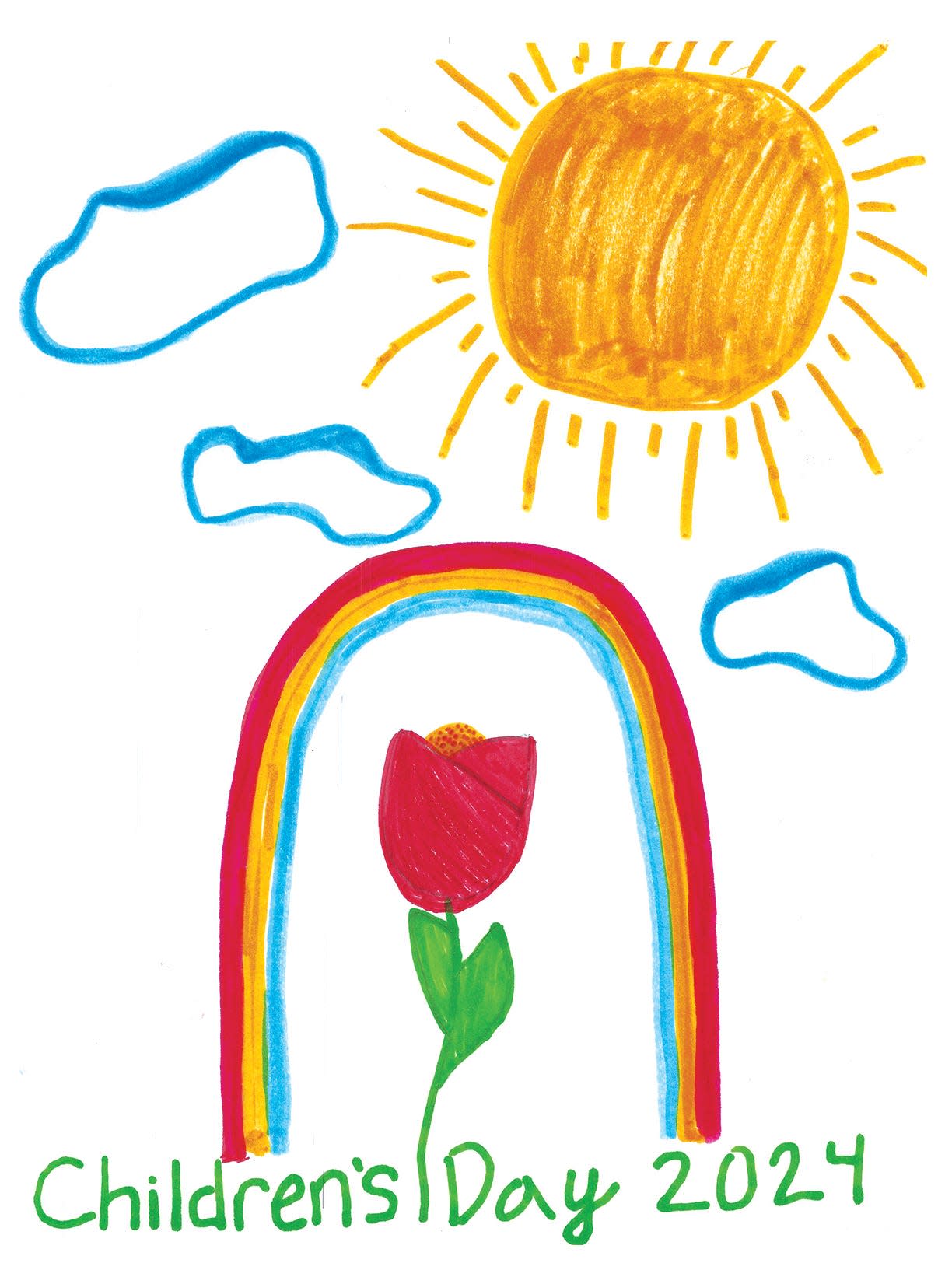 2024 Children's Day logo created by Rye student, Vesper Reed