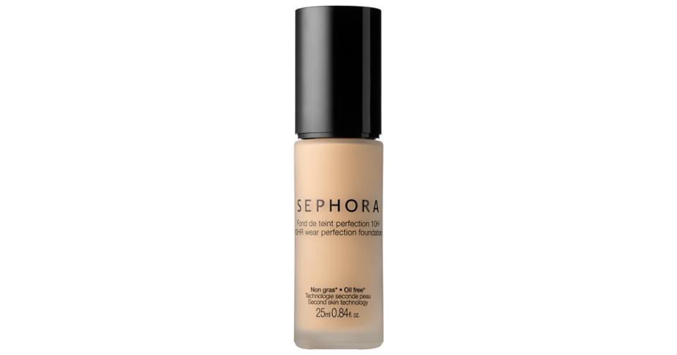 This flawless formula blends with your skin tone to create an invisible veil; like a second skin that adapts to all the movements of the face for optimum comfort all-day long. For $20, you can't beat a paraben-free, 10HR lasting foundation. Shop it <a href="https://www.sephora.com/product/10-hr-wear-perfection-foundation-P379509?skuId=1492883&amp;icid2=products%20grid:p379509" target="_blank">here</a>.