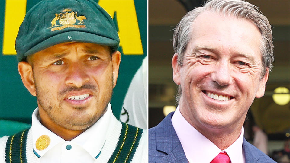 Usman Khawaja and Glenn McGrath.