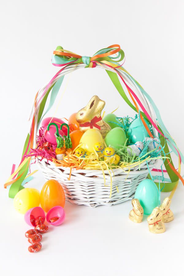 Rainbow Ribbon Easter Basket