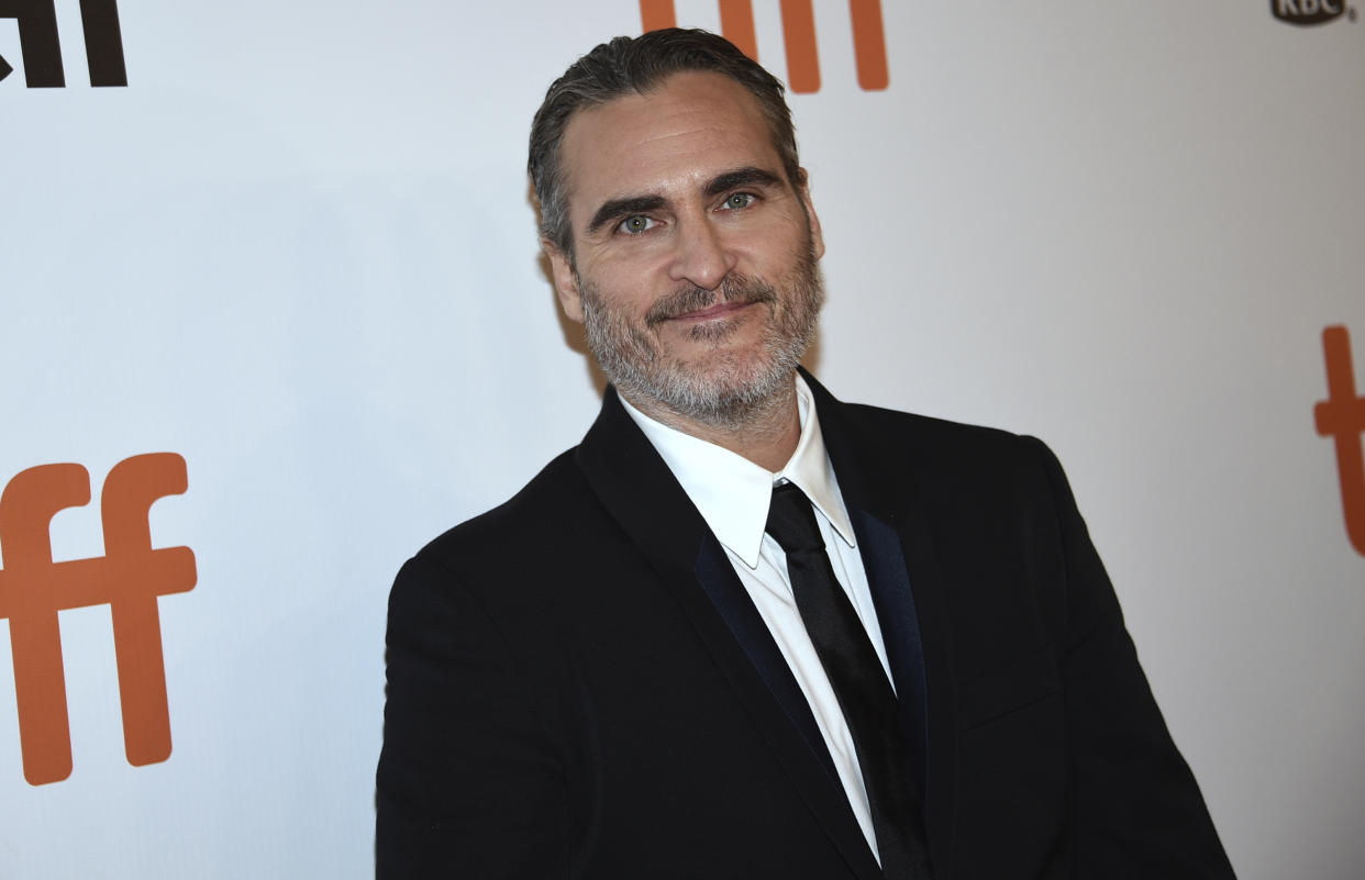 Joaquin Phoenix attends a premiere for "The Joker" on day five of the Toronto International Film Festival at Roy Thomson Hall on Monday, Sept. 9, 2019, in Toronto. (Photo by Evan Agostini/Invision/AP)