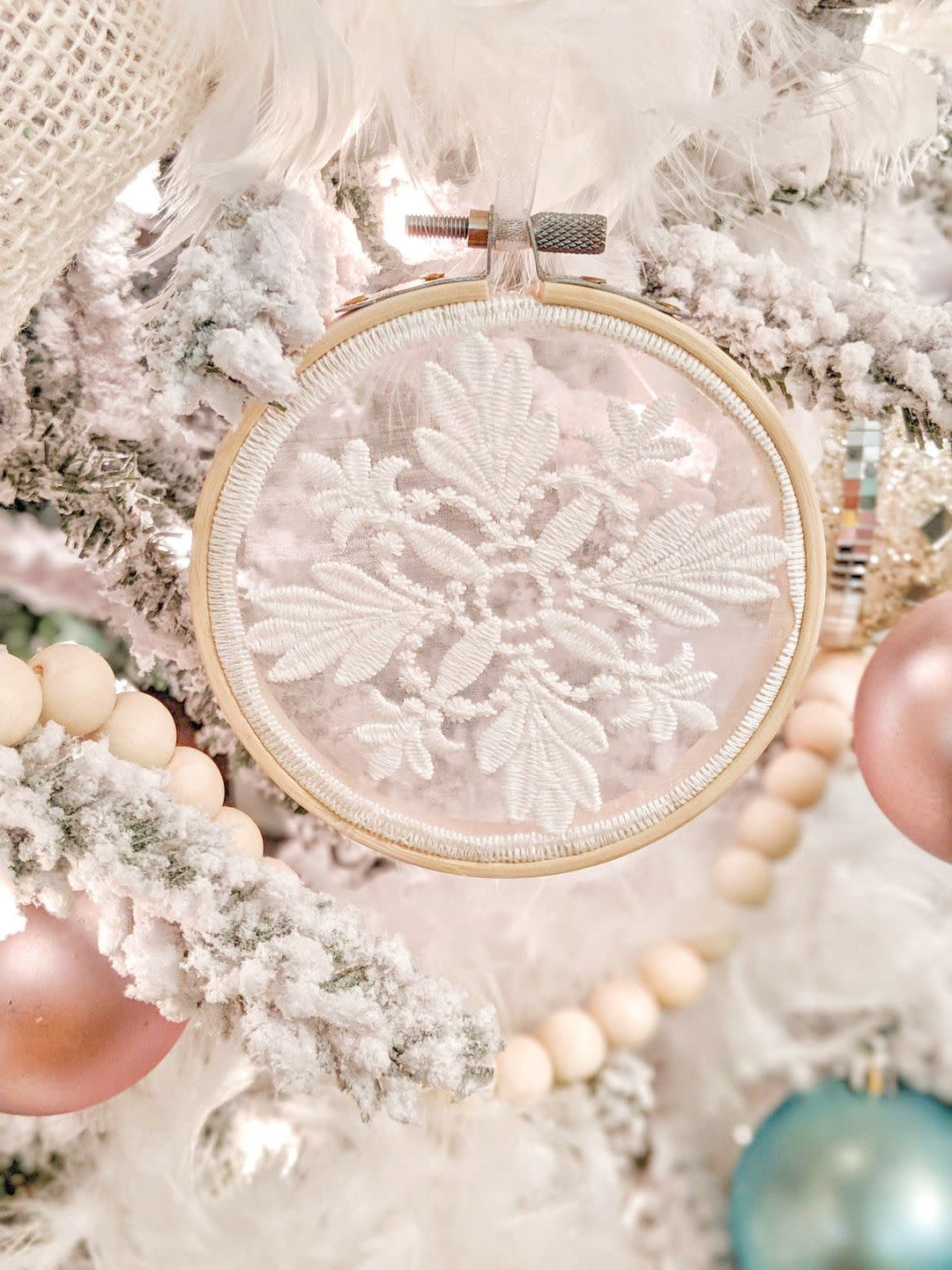lace hoop ornaments