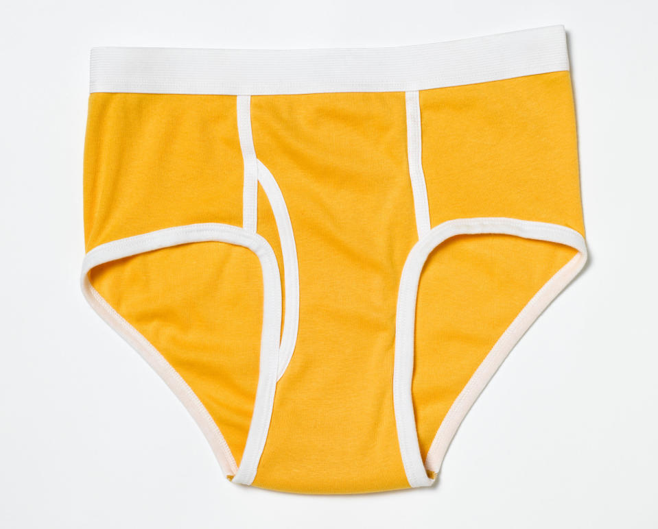 A pair of men's yellow underwear