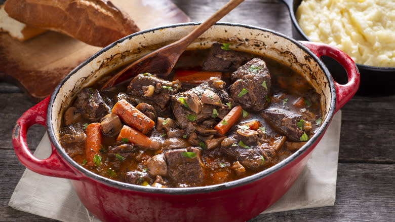 pot of fresh beef stew