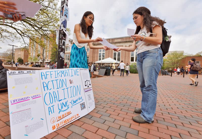 FILE PHOTO: Affirmative Action Coalition student activists on the University of North Carolina campus