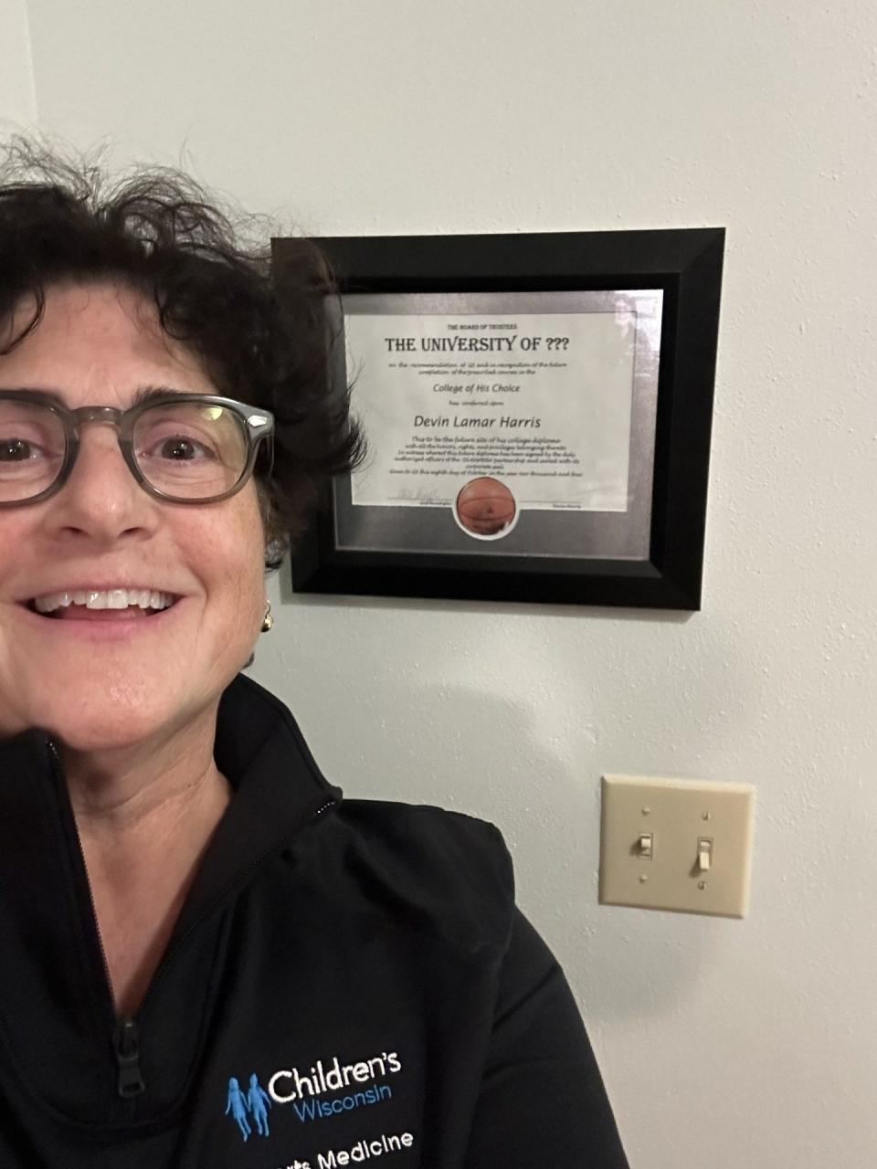 Gail Bonofiglio has held a spot on her wall awaiting the day when Devin Harris earned his college degree.