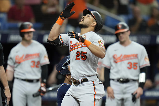 Hicks homers and drives in 4 as the Orioles beat the Rays 8-6 after nearly  blowing a 7-run lead - The San Diego Union-Tribune