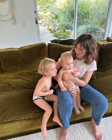 <p>Mandy Moore/Instagram</p> Mandy Moore with sons Gus and Ozzie