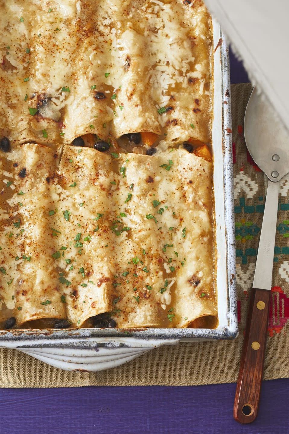 vegetarian dinner recipes butternut squash and black bean enchiladas