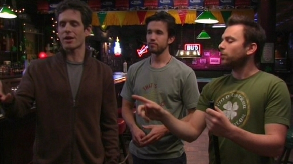 Mac, Dennis and Charlie in It's Always Sunny of Philadelphia.