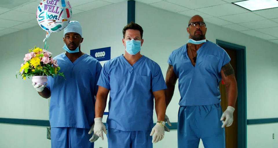 Anthony Mackie, Mark Wahlberg and Dwayne Johnson in Paramount Pictures' "Pain & Gain" - 2013