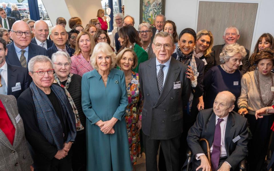 Her Majesty met donors including Sir Gerald Ronson who asked after the King