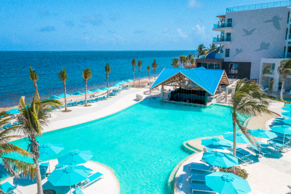 The pool at the Margaritaville hotel, newly opened near Cancun