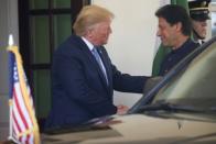 U.S. President Trump welcomes Pakistan’s Prime Minister Khan at the White House in Washington