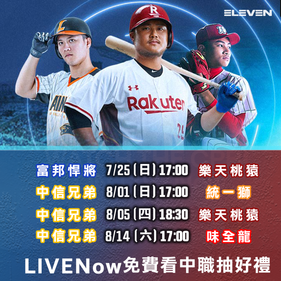 LIVENOW 贈獎活動_中職LIVENow第一波。（ELEVEN SPORTS提供）