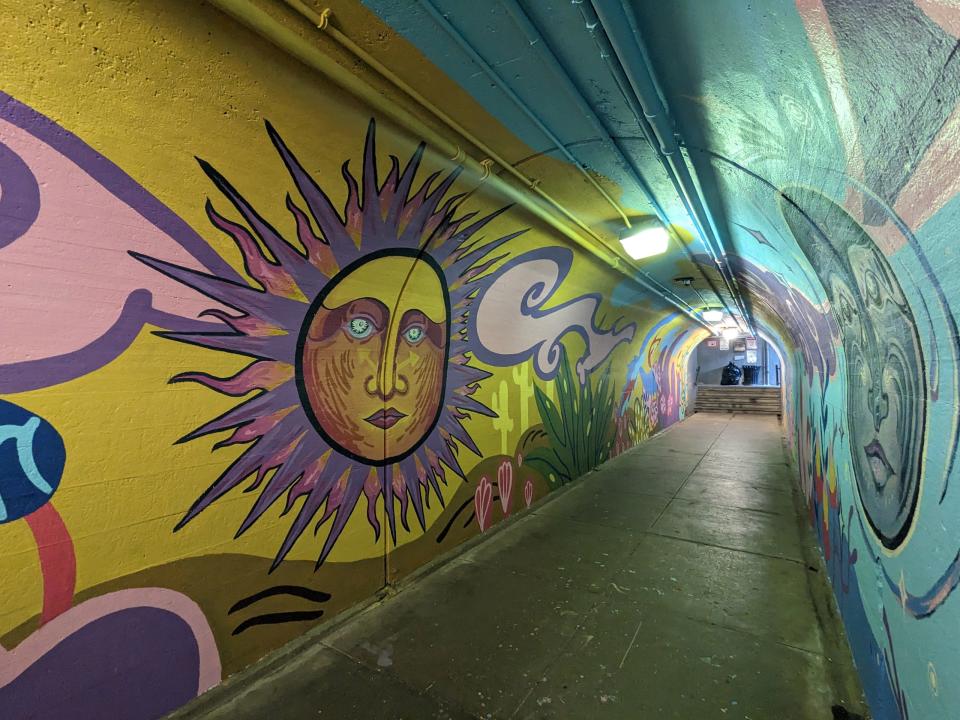 The mural, “Vida De el Sol y La Luna” (Life of the Sun and the Moon), was painted by eight RVCC students in six days.