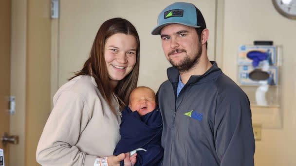 PHOTO: Anna and Rory Anderson gave birth to their first child, a son Bo, on the birthday they share, April 14. (Aspirus Health)