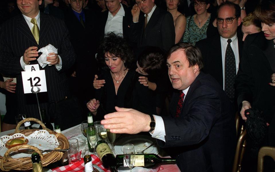 John Prescott and wife Pauline at the Brit Awards February 1998