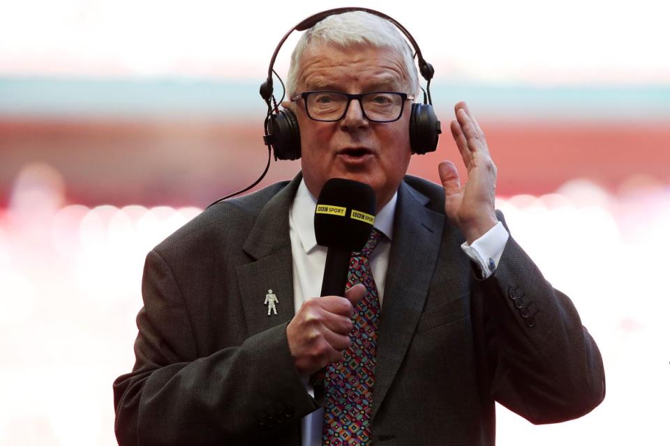 Football commentator John Motson has died at the age of 77 (Nick Potts/PA) (PA Wire)