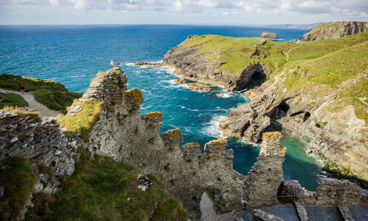 The slate ledge was found during excavations of Tintagel Castle in Cornwall, a site associated with the stories of King Arthur (getty)