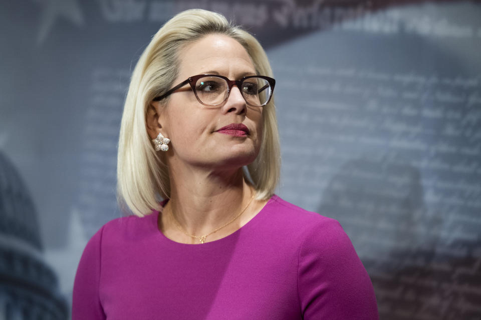 Sen. Kyrsten Sinema (Ariz.) is one of three Democratic senators not to signal support for the PRO Act. (Photo: Tom Williams via Getty Images)