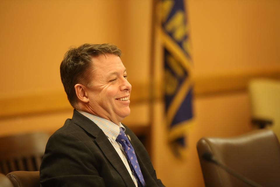 Sen. Jeff Pittman, D-Leavenworth, questioned Kris Kobach's staff management of the Kansas Attorney General's Office.