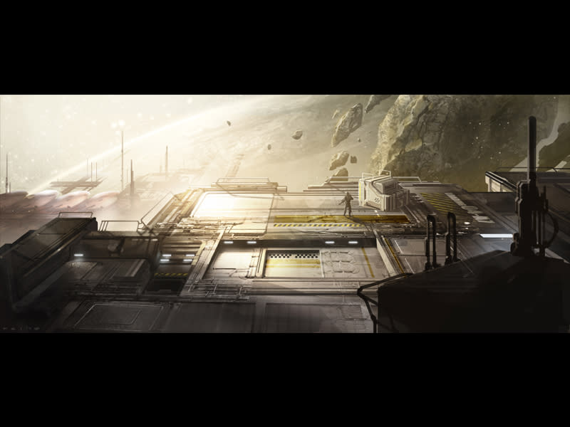 Concept art for 'Halo 4' map Warhouse