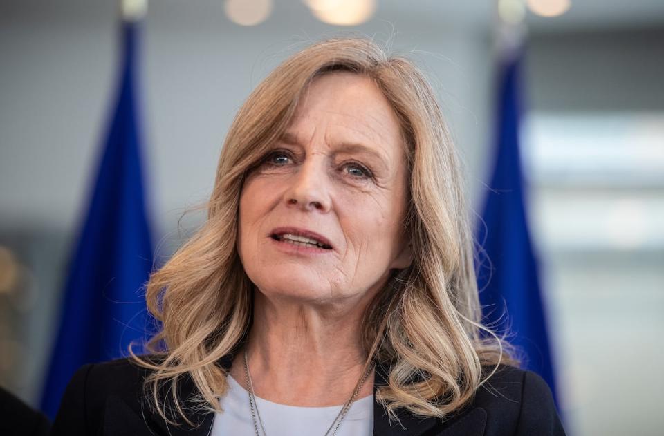 Alberta NDP Leader Rachel Notley announces she is stepping down from her position, in Edmonton on Tuesday January 16, 2024.