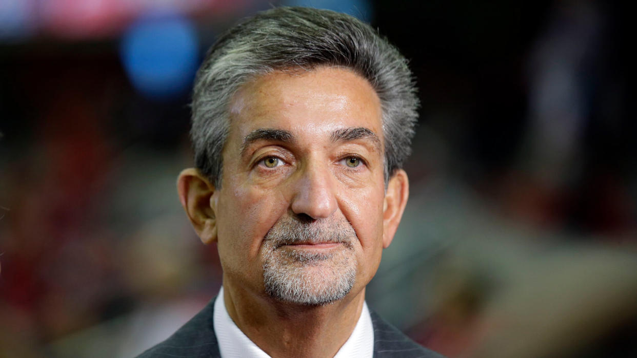 Mandatory Credit: Photo by Alex Brandon/AP/Shutterstock (6798557h)Ted Leonsis Ted Leonsis, majority owner and CEO of Monumental Sports & Entertainment, which owns and operates the Washington Capitals, Washington Wizards, and Washington Mystics, waits for an interview before an NHL hockey game against the Calgary Flames, in WashingtonCalgary Capitals Hockey, Washington.