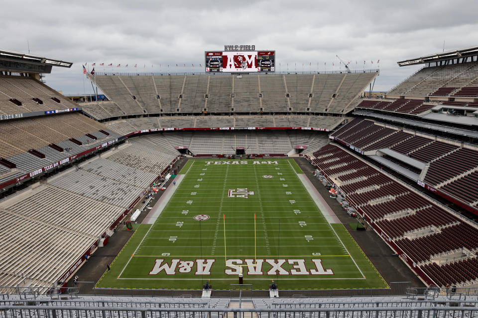 COLLEGE STATION, TEXAS - OCTOBER 29: A general view of the stadium before the game between the Texas A&M Aggies and the Mississippi Rebels at Kyle Field on October 29, 2022 in College Station, Texas. (Photo by Tim Warner/Getty Images)