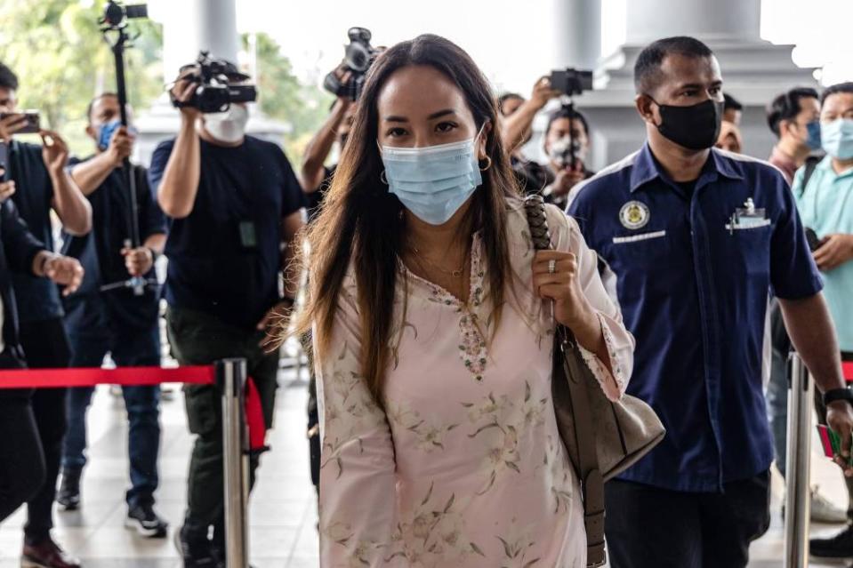 Datuk Seri Najib Razak’s daughter Nooryana Najwa Najib at the Kuala Lumpur High Court, August 25, 2022. —Picture by Devan Manuel