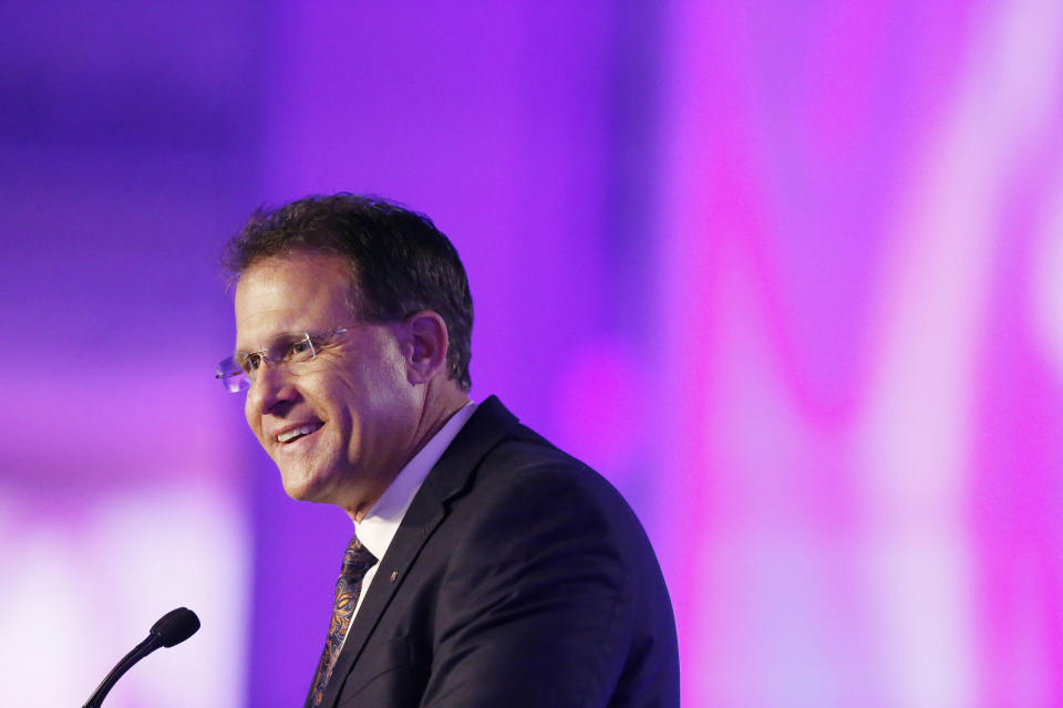 Gus Malzahn speaks at SEC football media days. (AP)