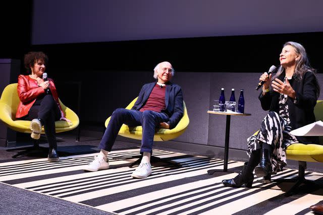 <p>Theo Wargo/Getty</p> Susie Essman, Larry David and Tracey Ullman speak onstage during An Evening With Larry David - A Farewell To Curb Your Enthusiasm hosted by HBO & Tribeca Festival on April 05, 2024 in New York City.