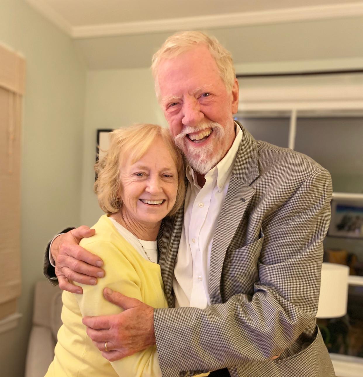 Marty Hintz is pictured with his wife of 22 years, Pam Percy. The two met when Pam was working as a radio producer and Marty appeared on the show as a spokesman for the Irish community in Milwaukee.