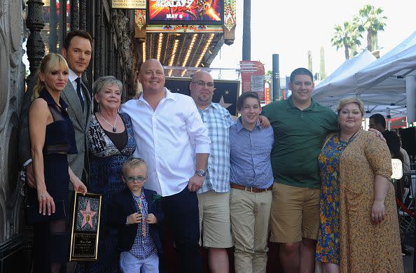 Chris Pratt, Anna and family at Chris Pratt's Star Ceremony on the Hollywood Walk Of Fame in Hollywood in 2017