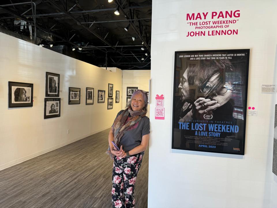 May Pang pictured at one of her "The Lost Weekend" John Lennon photo exhibits.