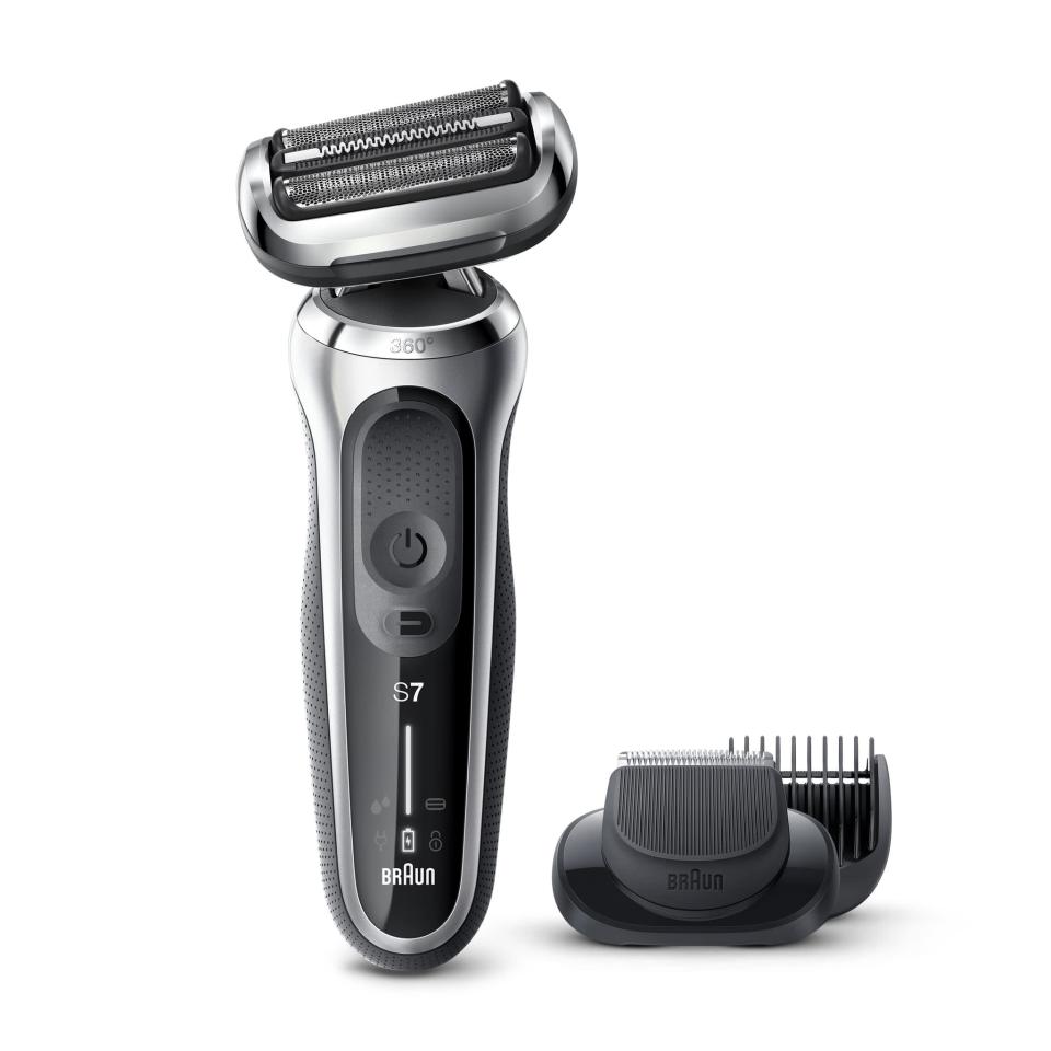 <p>The <span>Braun Series 7 7025s Men's Flex Electric Razor With Beard Trimmer</span> ($90, originally $130) is a quality trimmer and razor that will deliver a smooth and precise shave. It has a swivel that accommodates the contours of the face and neck. It's waterproof and rechargeable as well.</p>