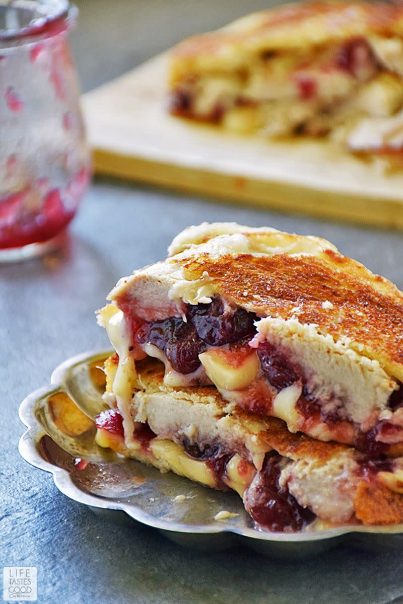 Leftover Turkey Grilled Cheese with Cranberry and Brie