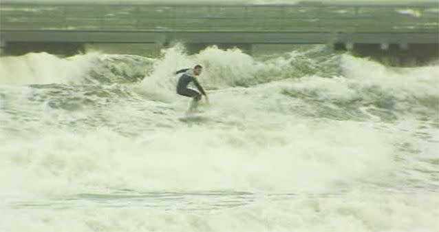 A king tide swelled in the sea off the South Australian coast. Photo: 7News