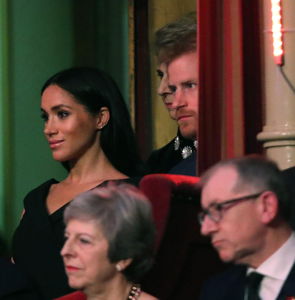 Meghan Markle wore her £55 black M&S dress at the Festival of Remembrance in November 2018 [Photo via Getty Images]