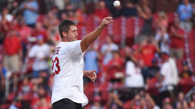 David Freese of the St. Louis Cardinals celebrates after hitting a