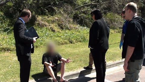 The man was shocked when police in plain clothing approached him. Image: NSW Police