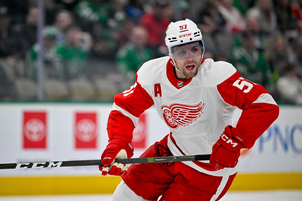 Raleigh, North Carolina, USA. 10th Oct, 2015. Detroit Red Wings center Dylan  Larkin (71) during the NHL game between the Detroit Red Wings and the  Carolina Hurricanes at the PNC Arena. The