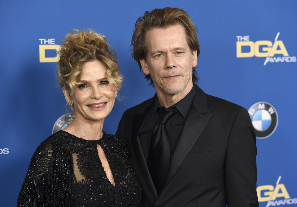 Kyra Sedgwick, left, and Kevin Bacon arrive at the 70th annual Directors Guild of America Awards at The Beverly Hilton hotel on Saturday, Feb. 3, 2018, in Beverly Hills, Calif. (Photo by Chris Pizzello/Invision/AP)