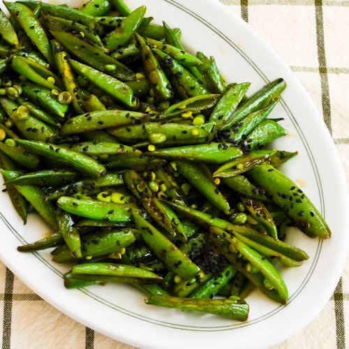 <strong>Get the <a href="http://www.kalynskitchen.com/2011/02/recipe-for-spicy-stir-fried-sugar-snap.html" target="_blank">Spicy Stir-Fried Sugar Snap Peas with Soy Sauce, Sesame Oil, and Sriracha recipe</a> from Kayln's Kitchen</strong>