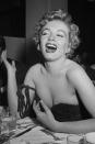 <p>Reacting to her win at the Star of Tomorrow Awards in Los Angeles, 1952.</p>