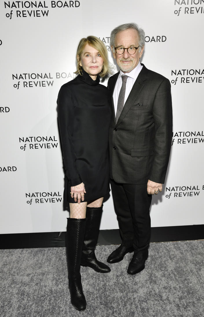 Best director honoree Steven Spielberg, right, and wife Kate Capshaw attend the National Board of Review Awards Gala at Cipriani 42nd Street on Sunday, Jan. 8, 2023, in New York. (Photo by Evan Agostini/Invision/AP)